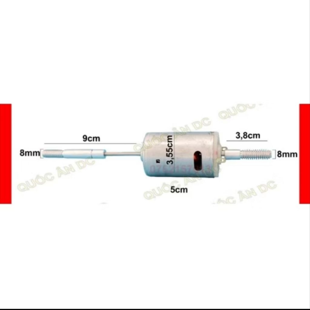 động cơ quạt 555 12V DC có lắp sẵn trục quạt, motor 555 mới