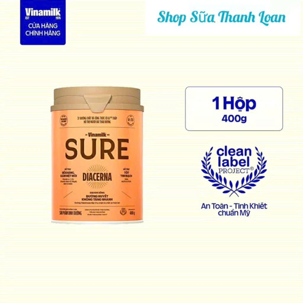 (HSD T8-2027) SẢN PHẨM DINH DƯỠNG - VINAMILK SURE DIACERNA 400G.