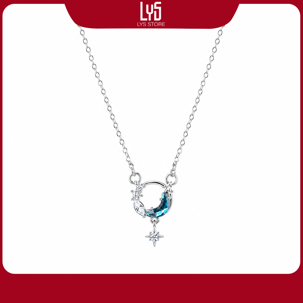 Dây chuyền bạc nữ Moonstone Ocean Silver Necklace 6353 - Dây chuyền chuẩn Bạc