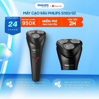 Máy Cạo Râu PHILIPS S1103/02 - Chống Thấm Nước, Đa Chức Năng Có Thể Cạo Râu Khô và Cạo Râu Ướt