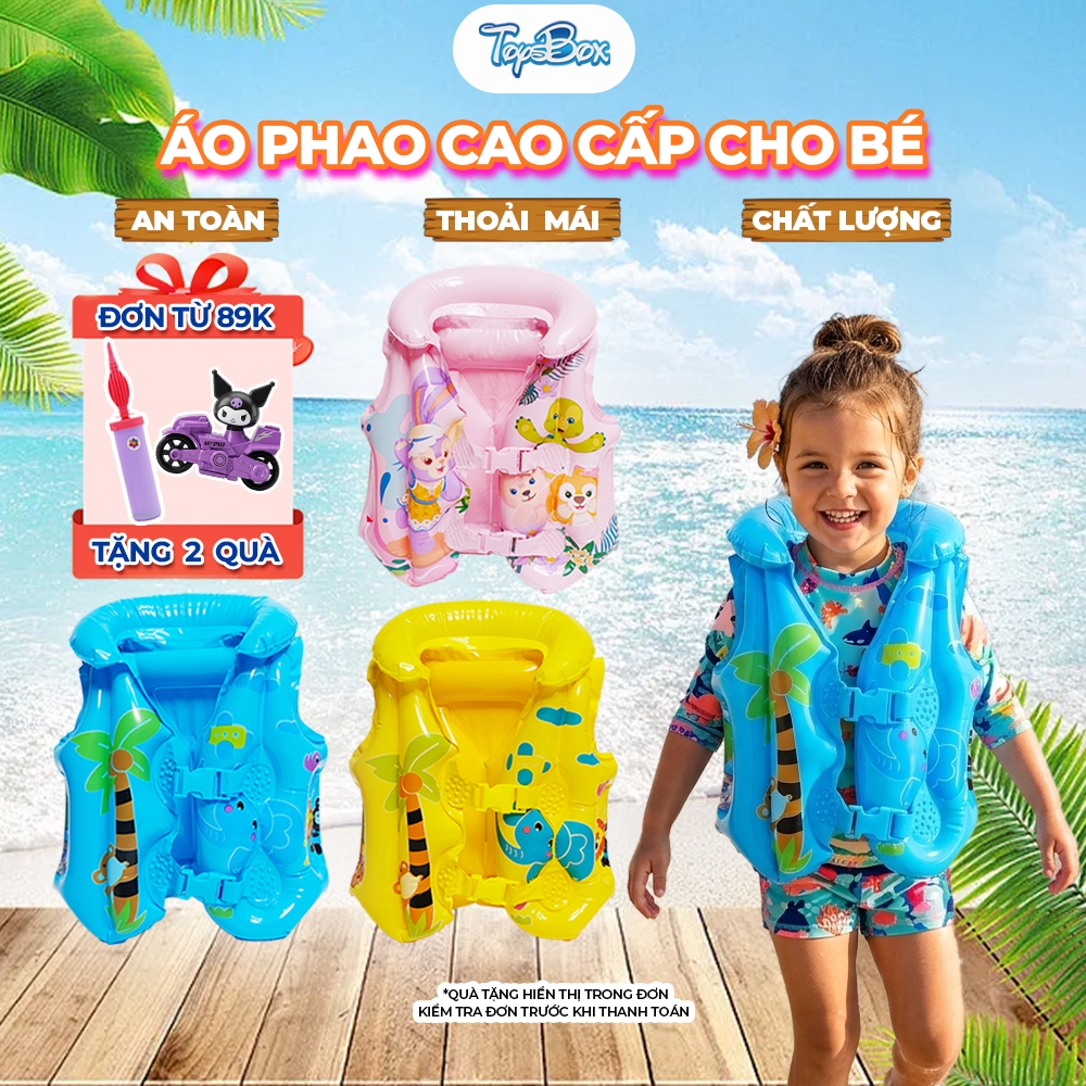 Áo Phao Bơi Cho Bé Từ 2-12t, Áo Phao Bơi Cho Bé Trai, Bé Gái Nhiều Size Đa Dạng Màu
