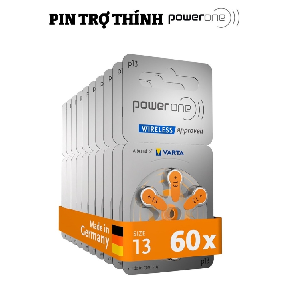 Pin máy trợ thính Powerone P13 PR48 A13 PR70 A10 P10 PR41 A312 P312 PR44 A675 P675zin Đức