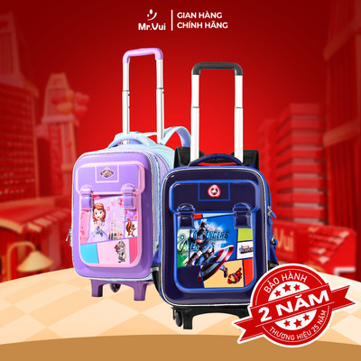 Balo cần kéo Mr Vui 992 in hình dễ thương cho bé cấp 1, học sinh tiểu học chống thấm cao cấp