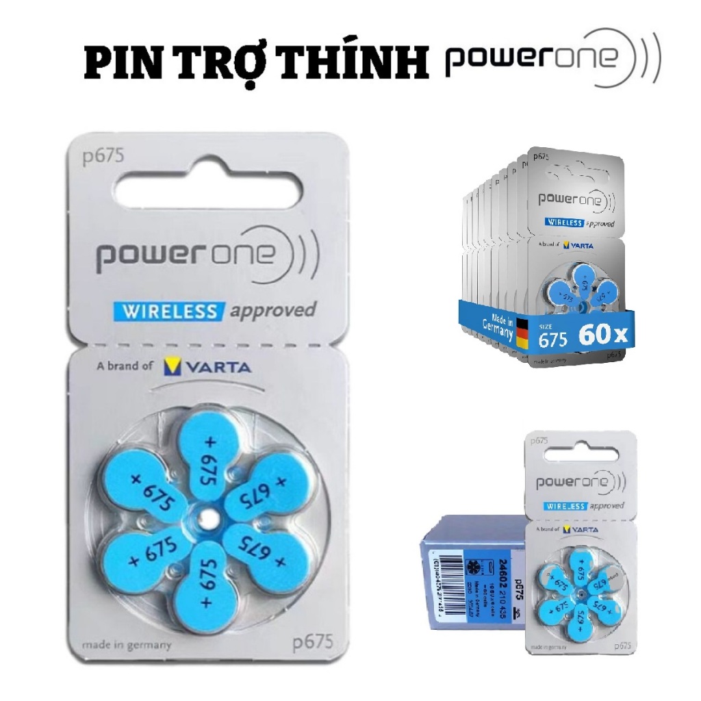Pin máy trợ thính Powerone PR44 P675 A675 PR48 A13 P13 PR70 A10 P10 PR41 A312 P312