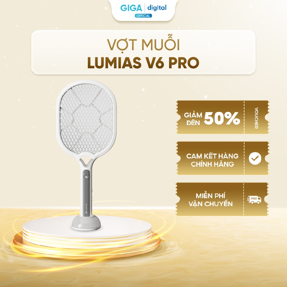 Vợt muỗi Lumias V6 Pro - Thời gian hoạt động 5-6 giờ - Đèn LED bẫy muỗi