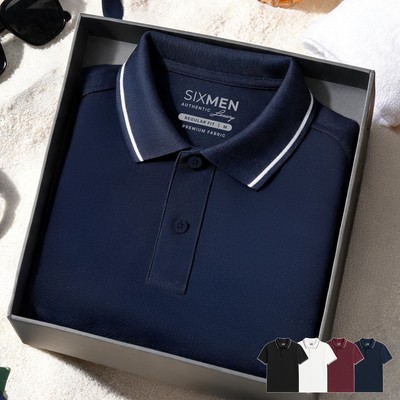 Áo polo nam cao cấp SIXMEN [Tặng Kèm Hộp Quà Xịn] vải cá sấu FeelMax thoáng mát - Trơn Basic viền
