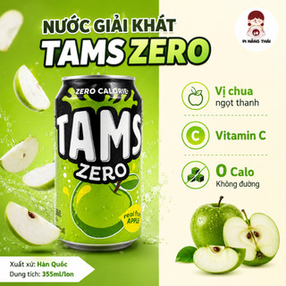 Nước ngọt có gas Tams Zero Calorie 355ml không đường không calo Hàn Quốc vị trái cây dễ uống
