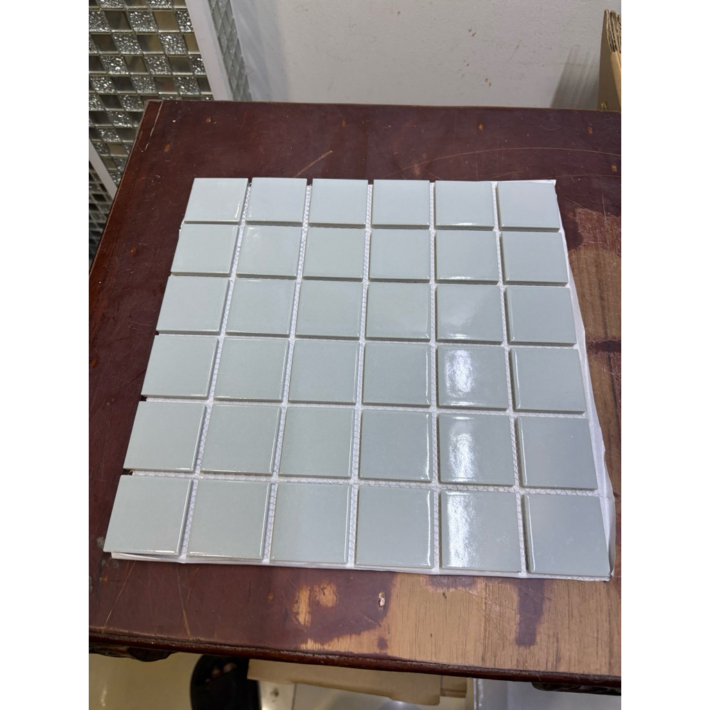 Gạch mosaic gốm sứ cao cấp 701. gạch gốm men xanh xám