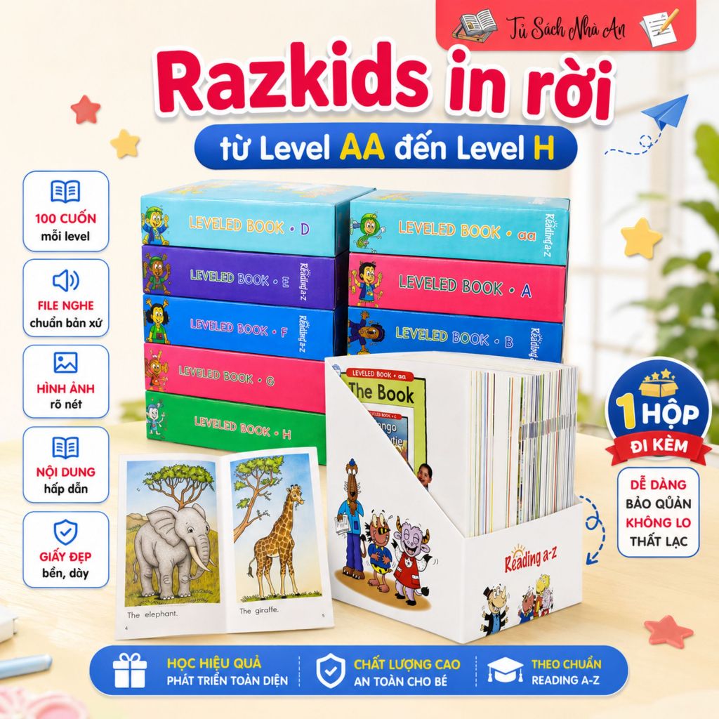 Sách - Razkids in rời từ Level AA đến Level H - Kèm file nghe