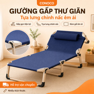 Giường gấp CONOCO vải Oxford thoáng khí tựa lưng 4 nấc nhẹ dễ mang theo