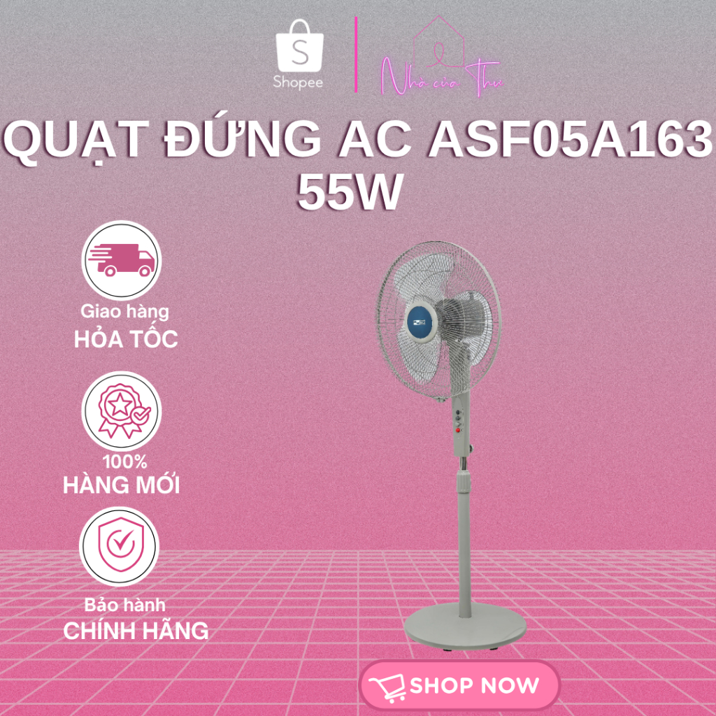 Quạt đứng AC ASF05A163 55W - 3 mức gió - Bảo Hành 24 Tháng