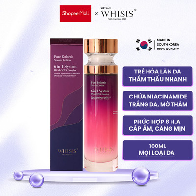 Serum Lotion Thẩm Mỹ 6in1 Dưỡng Sáng Da WHISIS Pure Esthetic Serum Lotion 100ml Giảm Sạm Nám & Tàn Nhang & Nếp Nhăn
