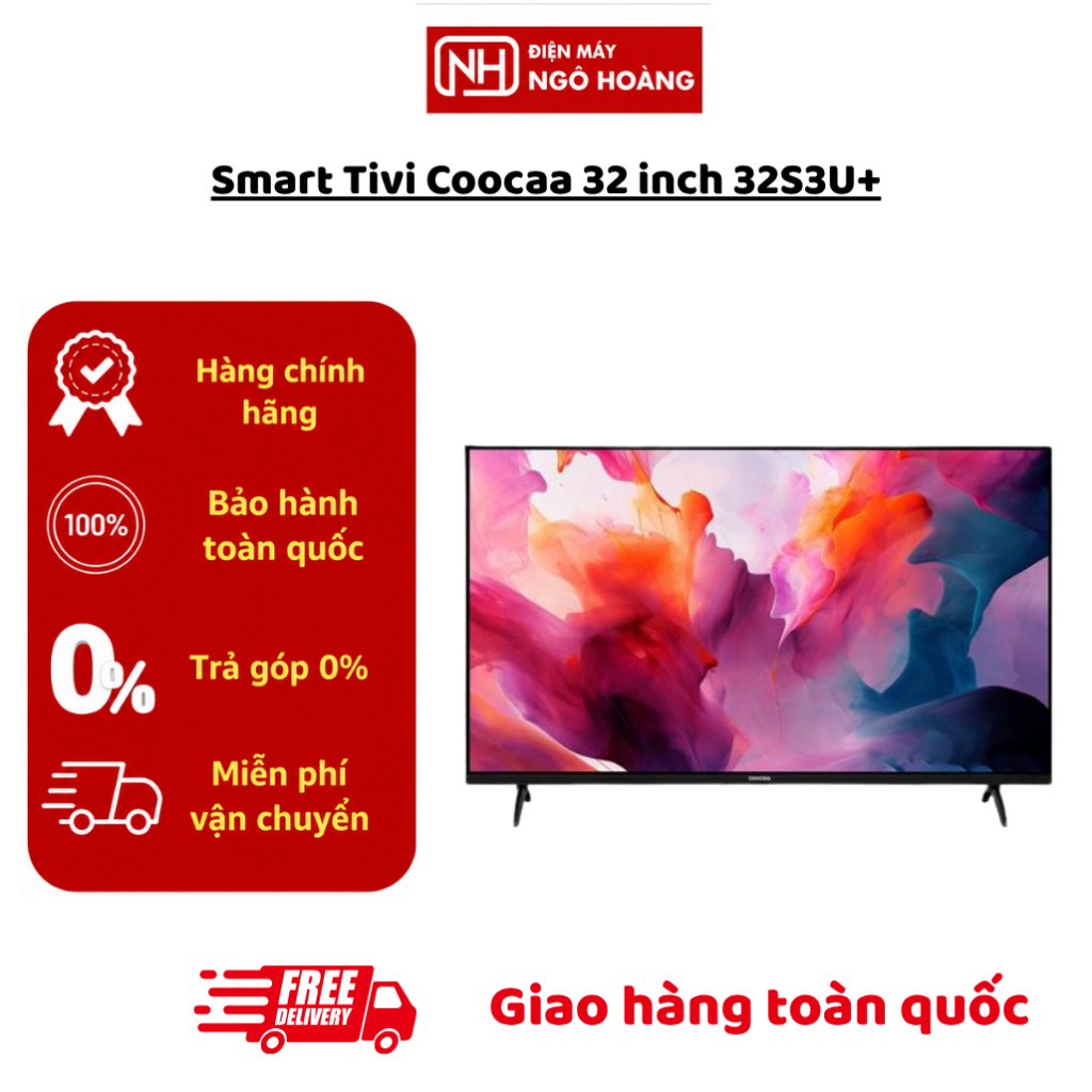 32S3U+ - Smart Tivi Coocaa 32 inch 32S3U+ HD – Tivi thông minh Coolita, Dolby Audio, bảo hành chính 