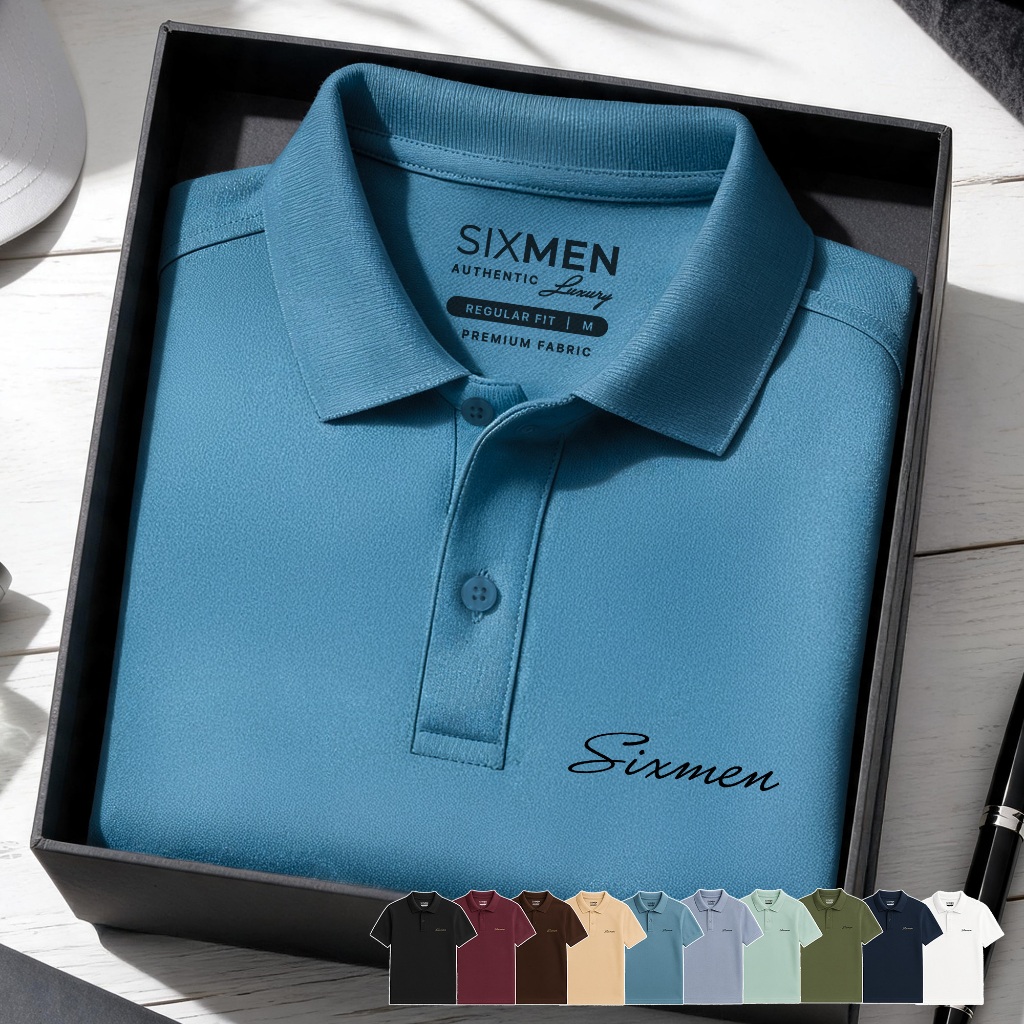 Áo Polo nam cao cấp thoáng mát SIXMEN [Tặng Kèm Hộp Quà] - SIXMEN BASIX Vải cá sấu FeelMax thoáng má