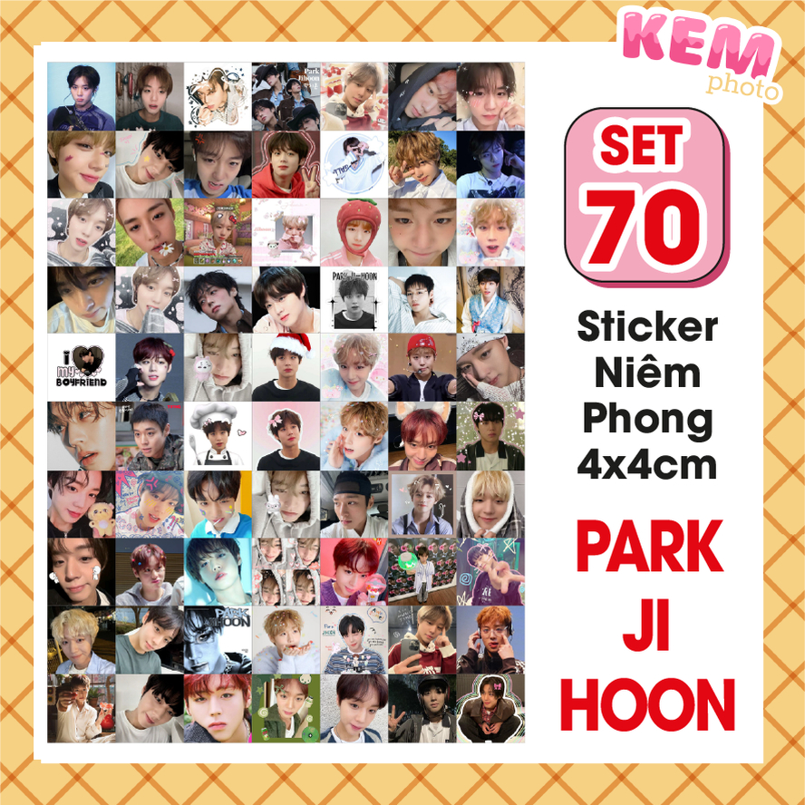SET 70 sticker niêm phong PARK JI HOON - Đã cắt rời - Tem dán 4x4cm in hình Park Ji Hoon xinh xắn ch