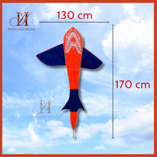 Diều cá mập tặng kèm TAY CẦM 100m ( Giao màu ngẫu nhiên)