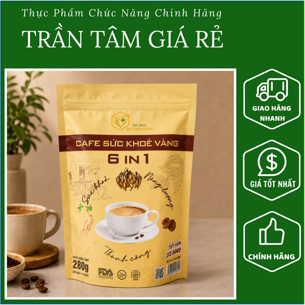 COMBO 2 TÚI - Cà Phê Sức Khỏe Vàng 6 in 1 – Cà Phê Hòa Tan Hương Vị Tự Nhiên