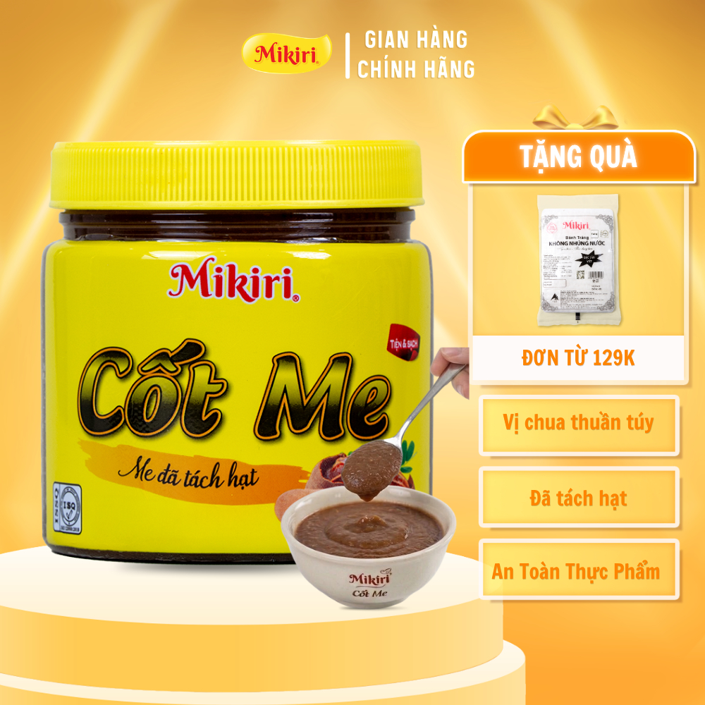 Cốt Me Nguyên Chất Đã Tách Hạt Mikiri Hũ 250g - Vị Chua Thanh, Dùng Nấu Canh Chua, Đá Me