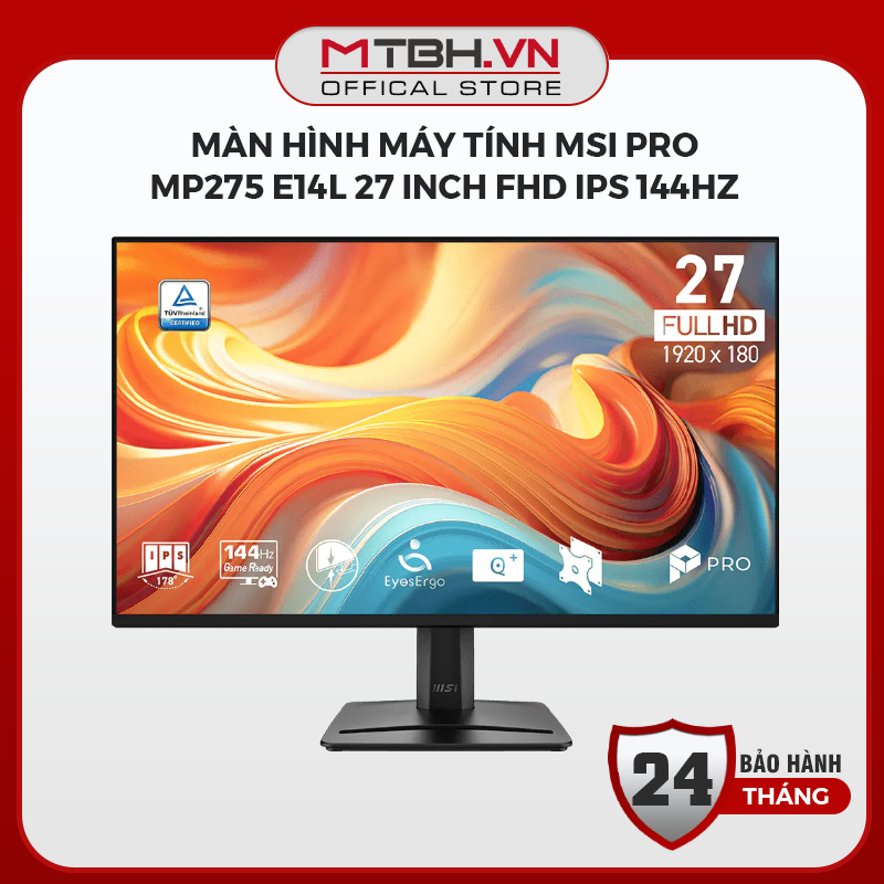 Màn Hình Máy Tính MSI PRO MP275 E14L 27 Inch FHD IPS 144Hz 1ms - Tích Hợp Loa, Chống Cận EyesErgo