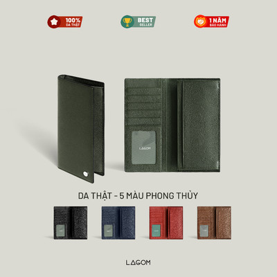 Ví Da Cầm Tay Dáng Dài Forest Long wallet, chất liệu da Saffiano, thương hiệu Lagom