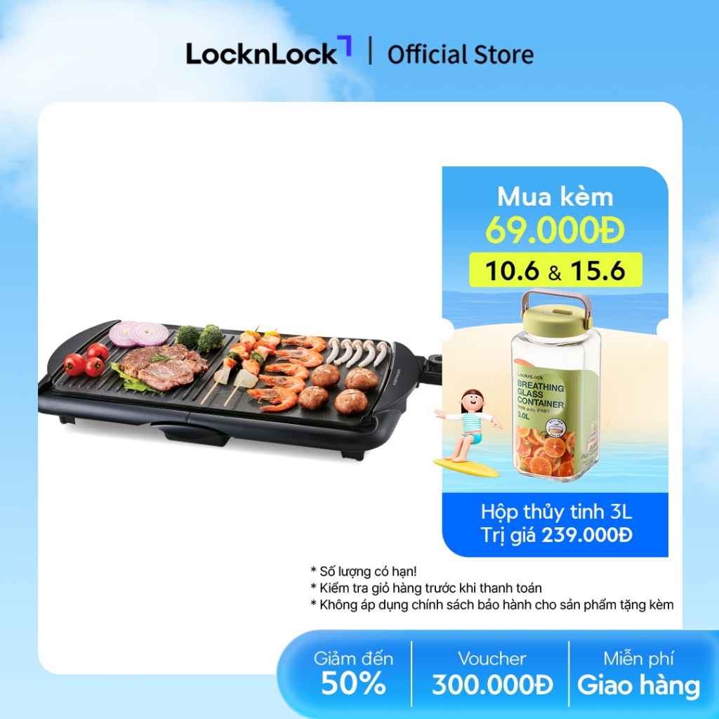 Bếp Nướng Điện Lock&Lock Electric Grill (2000W) EJG231