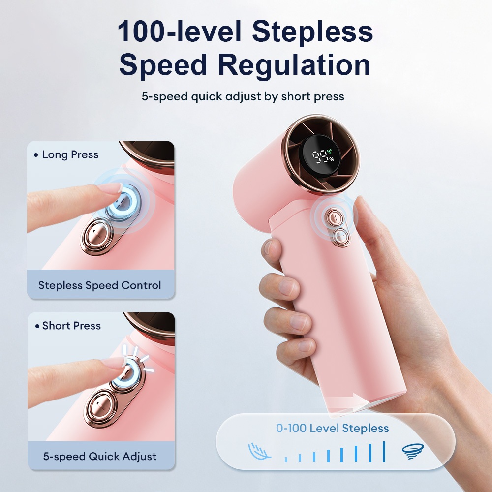 JAMAY Quạt cầm tay tốc độ cao tuổi thọ pin dài tốc độ gió 100 cấp độ ồn thấp, tản nhiệt nhanh NF3 B | BigBuy360 - bigbuy360.vn