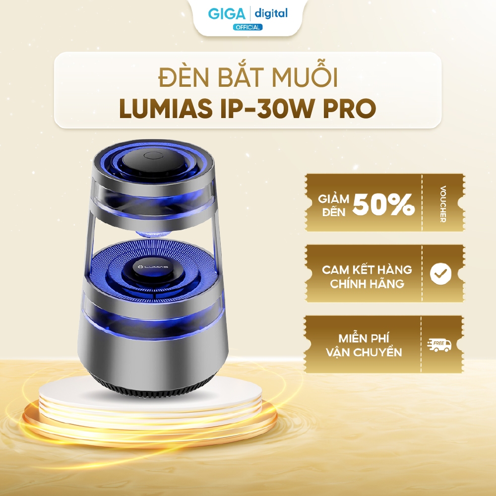 Đèn bắt muỗi Lumias IP-30W Pro - 5W, Đèn UV-LED - Bắt muỗi 360 độ