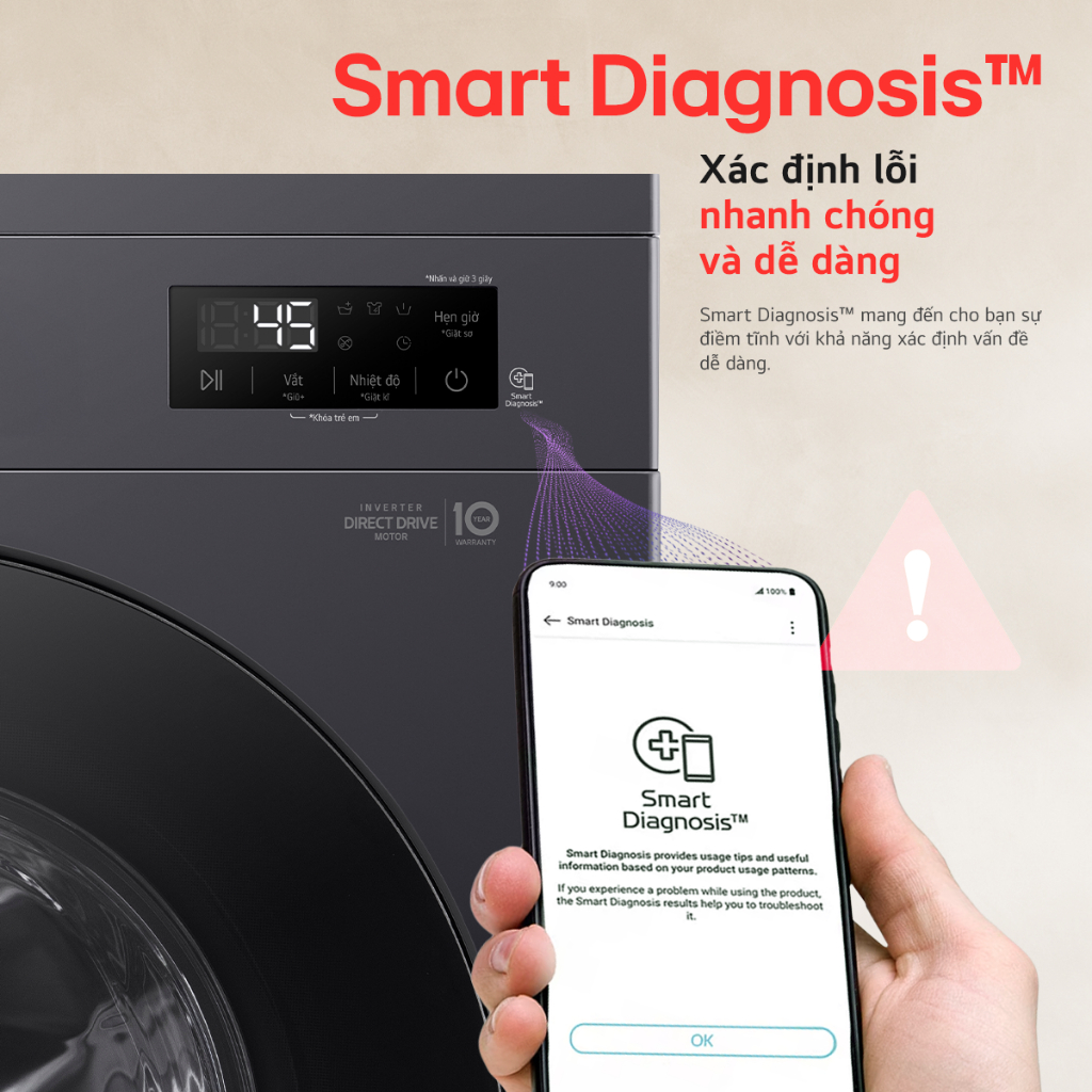 [Chỉ giao miền Nam/Bắc] FB1209S5M - Máy giặt lồng ngang LG Inverter 9kg màu đen FB1209S5M | BigBuy360 - bigbuy360.vn