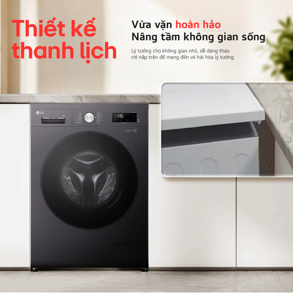 [Chỉ giao miền Nam/Bắc] FB1209S5M - Máy giặt lồng ngang LG Inverter 9kg màu đen FB1209S5M | BigBuy360 - bigbuy360.vn