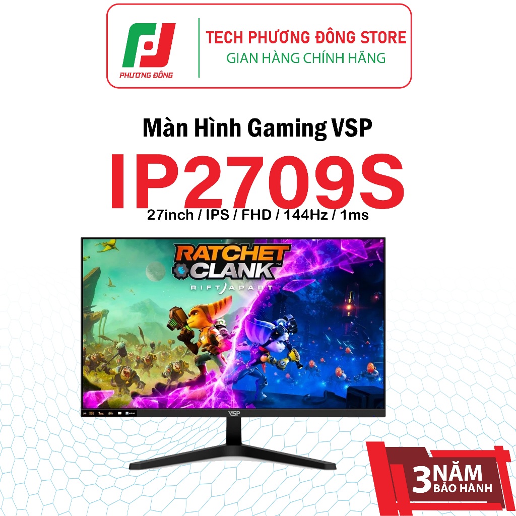 Màn hình VSP IP2709S 27inch / IPS / FHD / 144Hz / 1ms Chính Hãng | Bảo Hành 36 Tháng