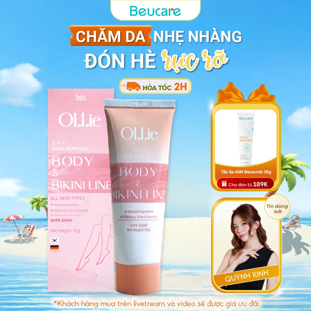 Kem tẩy lông Ollie tẩy vùng kín, nách, tay, chân , an toàn không đau rát, phù hợp mọi loại da