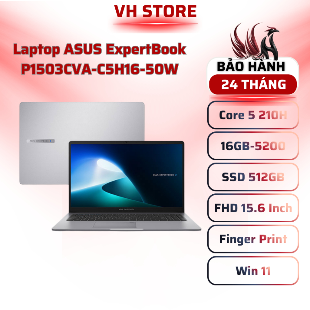 Laptop ASUS P1503CVA Core 5-210H 16GB 512GB 15.6 FHD Win11 | VH Store