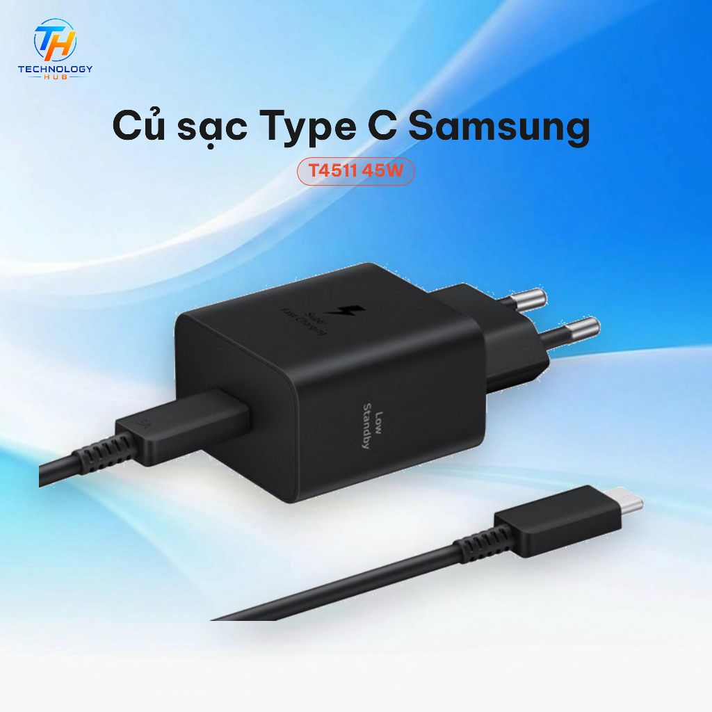 Củ sạc Type C Samsung T4511 45W (Kèm cáp C-C 5A, 1.8m) EP-T4511