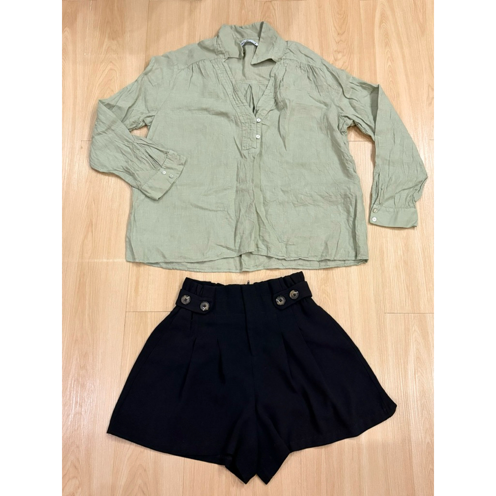 Set áo sơmi + quần ngắn Zara si 2hand
