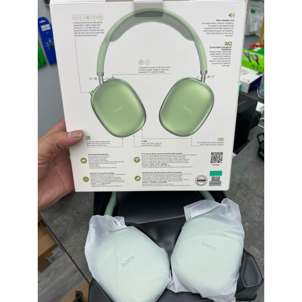 Tai Nghe Chụp Tai hoco W35 Air. tai nghe có thời lượng 45h.