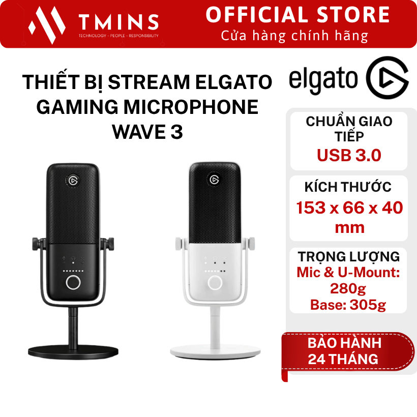 Thiết bị Stream Elgato Gaming Microphone Wave 3 - Bảo hành chính hãng