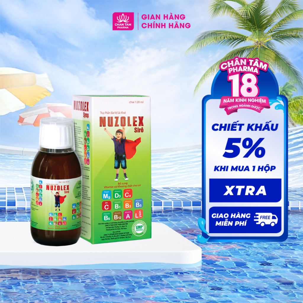 [Chính Hãng] Siro Ăn Ngon Cho Trẻ Nuzolex 120ml - Bổ Sung Vitamin Và Khoáng Chất