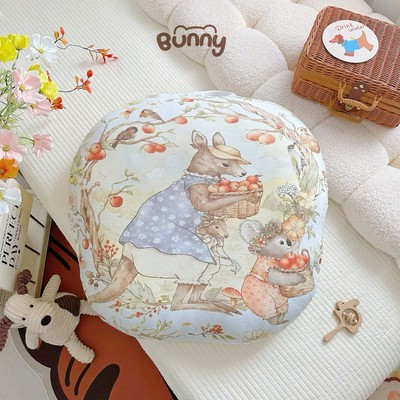 Gối chống trào ngược cho bé sơ sinh KidAndMom Bunny vải xô Muslin cao cấp