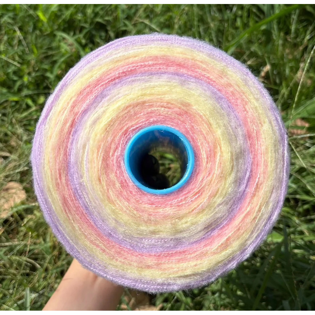 Len Mohair cầu vồng chập 3 (1000g)