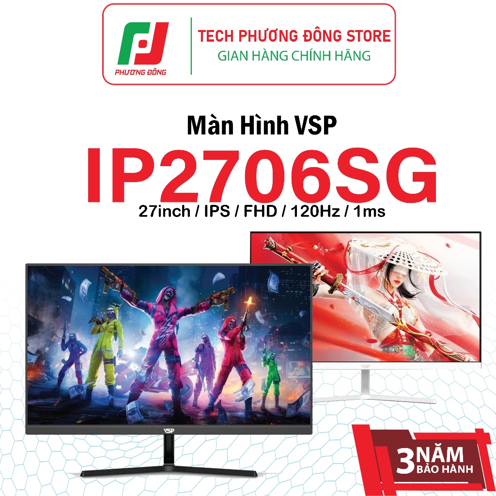 Màn Hình VSP IP2706SG 27inch IPS FHD 120Hz 1ms | Chính Hãng | Bảo Hành 36 Tháng