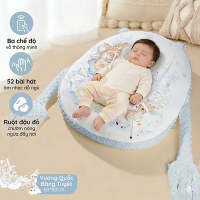 Đệm chống trào ngược gối chống trào ngược Bunny đa năng làm gối chống bẹp đầu ngủ đúng tư thế cho bé