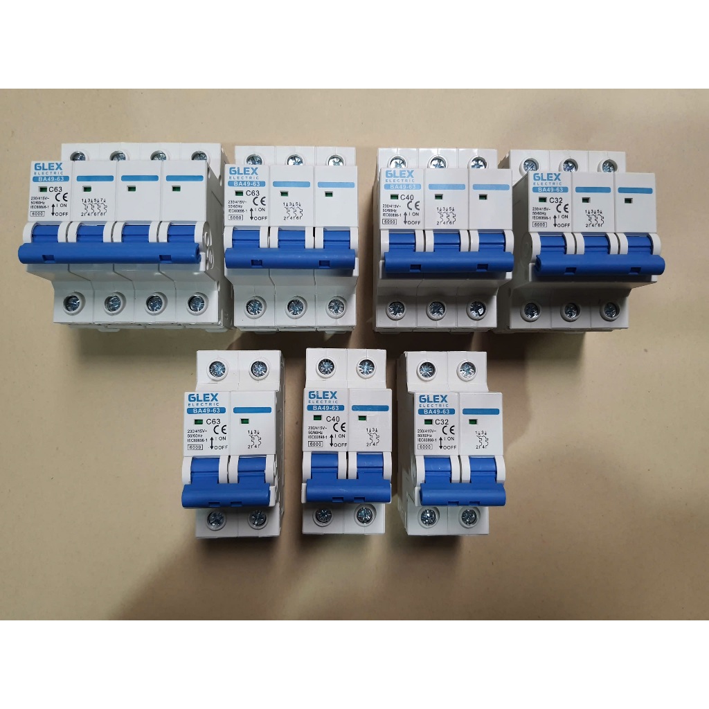 Aptomat MCB 3 Pha GILEX BA49-63: 32A, 40A, 63A ;Dòng Cắt 6KA~10KA; (Hàng chính hãng)
