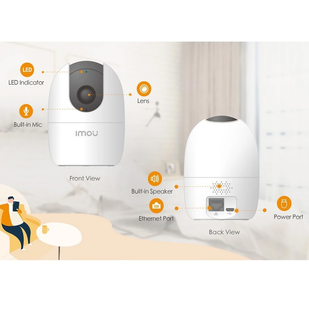 Camera IMOU trong nhà  A52P-PRO Chính hãng | 5MP | 360 Độ | Đàm Thoại 2 Chiều | Tầm Nhìn 10m | BigBuy360 - bigbuy360.vn