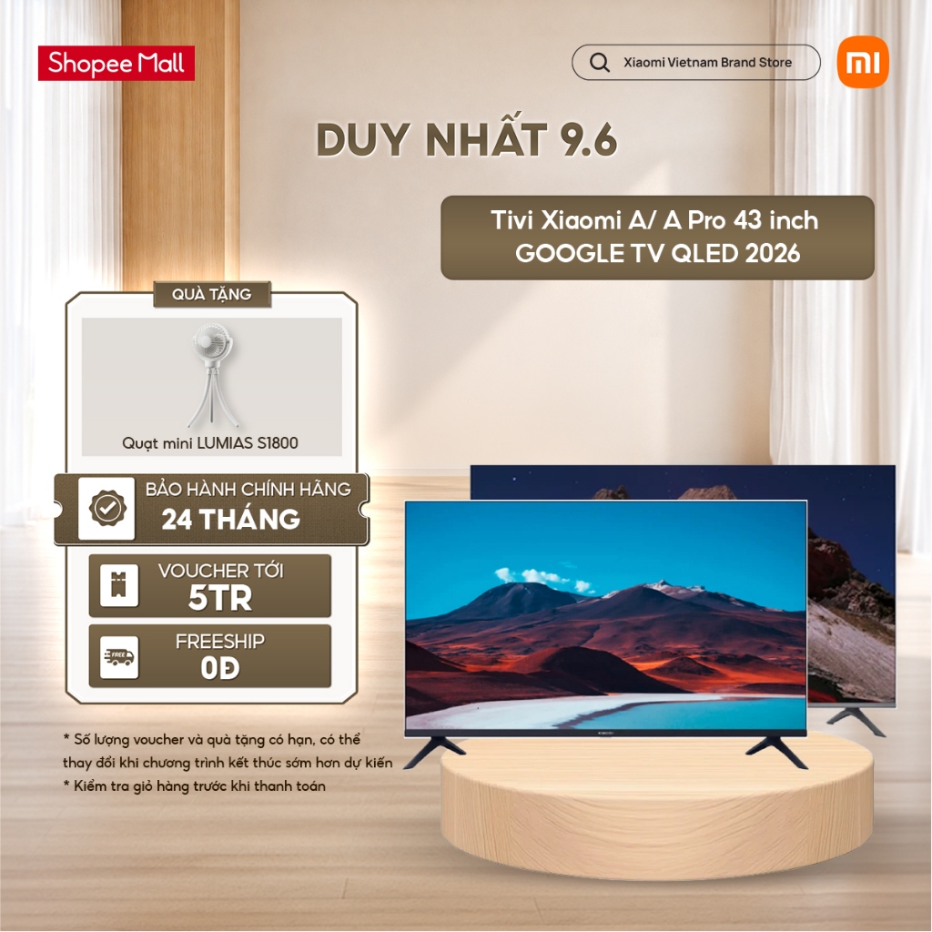 [Giao HN & HCM] Tivi Xiaomi A/ A Pro 43 inch Google TV QLED 2026 | BigBuy360 - bigbuy360.vn