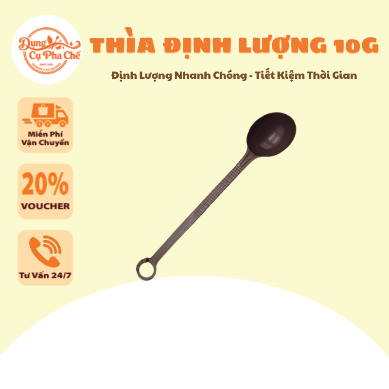 Thìa Định Lượng 10g Nhựa – Dụng Cụ Đo Lường Cà Phê, Matcha, Bột Cacao, Nguyên Liệu Pha Chế F&B