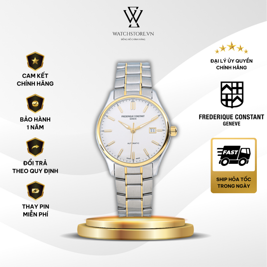 Đồng Hồ Cơ Nam Frederique Constant FC-303NS5B3B Mặt Kính Sapphire 40mm Dây Demi Chính Hãng