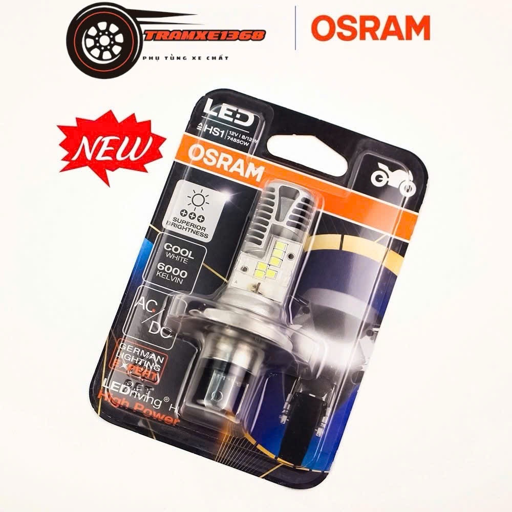 Bóng Đèn LED OSRAM HS1 High Power 7485CW Chân H4 3 Chấu 6 Tim LED Ánh Sáng Trắng Gắn Xe Máy