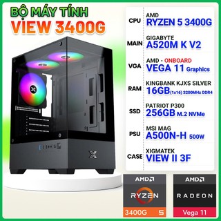 Bộ máy Văn phòng siêu rẻ - Ryzen 5 3400G A520M 16G 256G 500W-36T