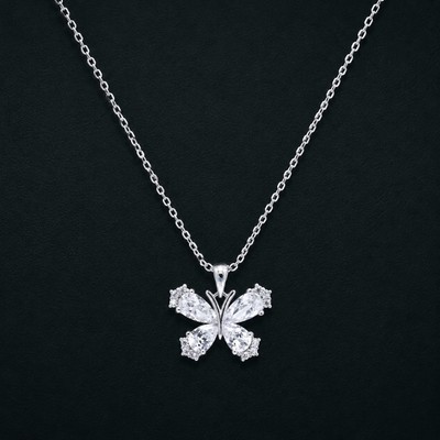 Dây Chuyền Bạc Nữ HELINO Hồ Điệp Đính Đá Butterfly Trang Sức Phụ Kiện Thời Trang Tinh Tế C72
