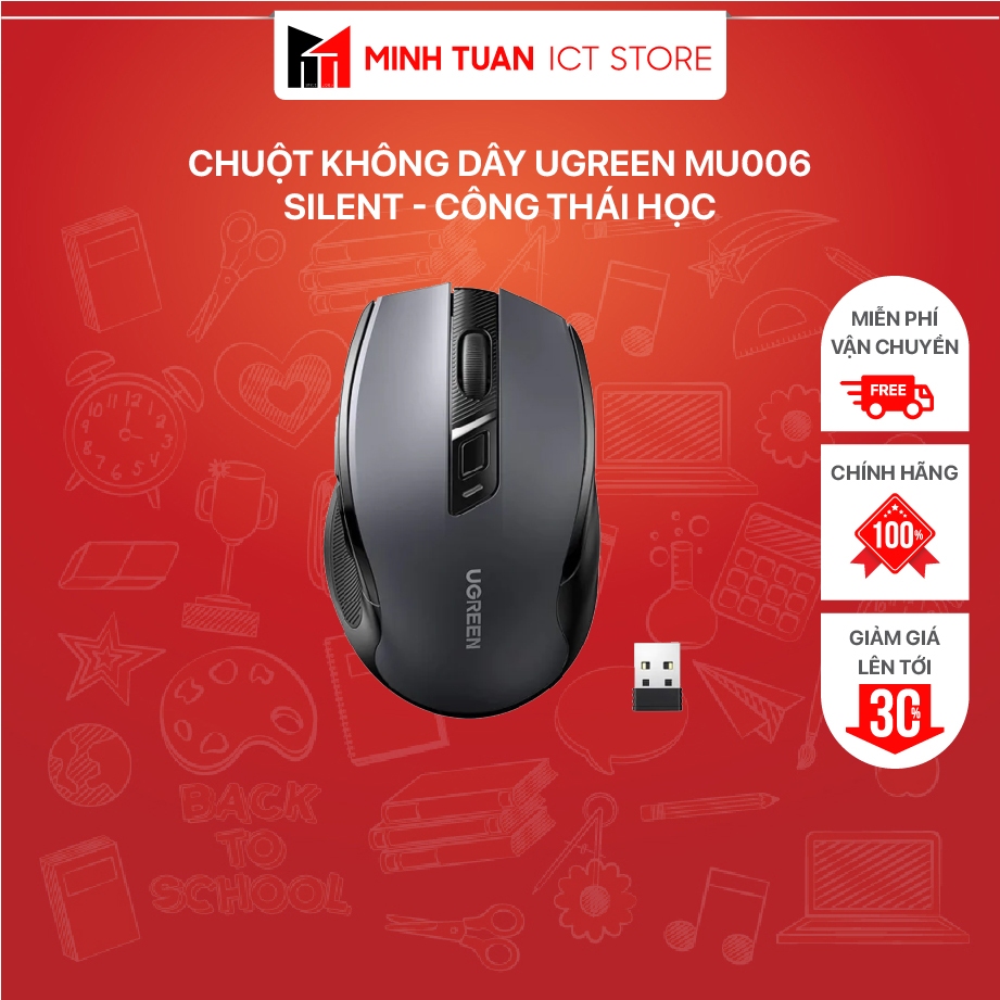 Chuột Không Dây Ugreen MU006 - Silent - Công Thái Học